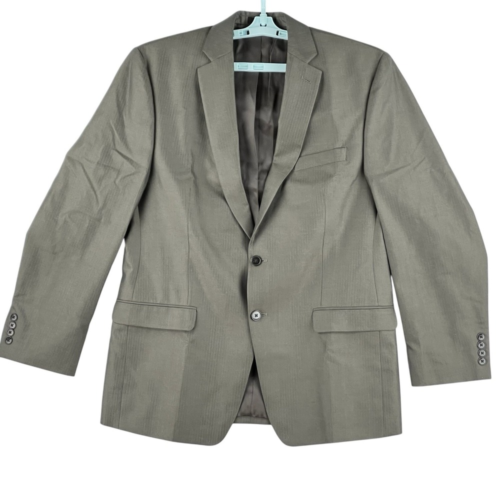 Calvin Klein Men's Grey Brown Business Blazer Sport Jacket Sz 42R Double Vented